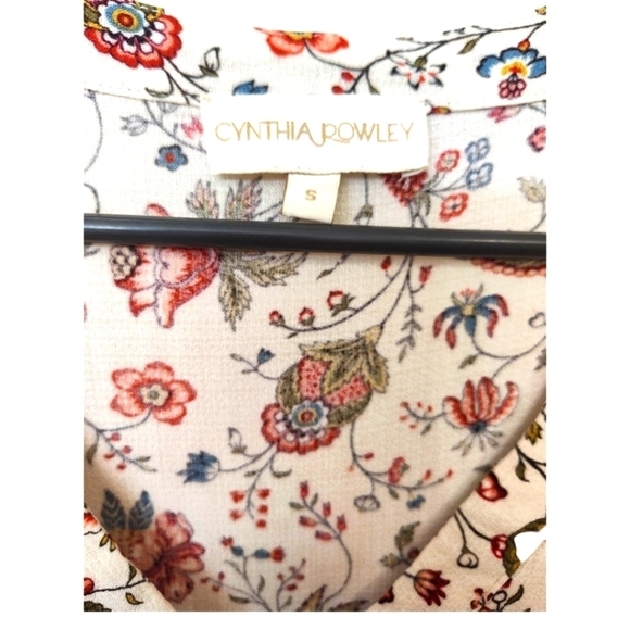 Cynthia Rowley S Floral 3/4 Sleeve Blouse - Picture 5 of 5
